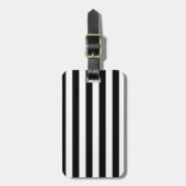 klassieke zwarte en witte strepen bagagelabel (Voorkant verticaal)