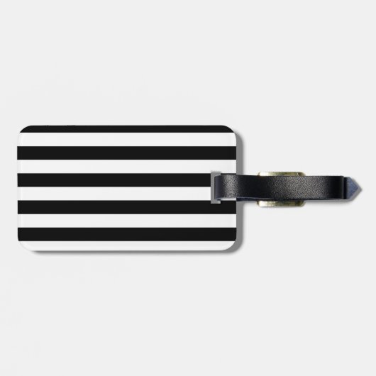 klassieke zwarte en witte strepen bagagelabel (Achterkant horizontaal)