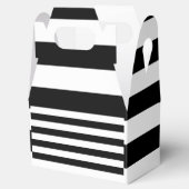  klassieke zwarte en witte strepen bedankdoosjes (Geopend)