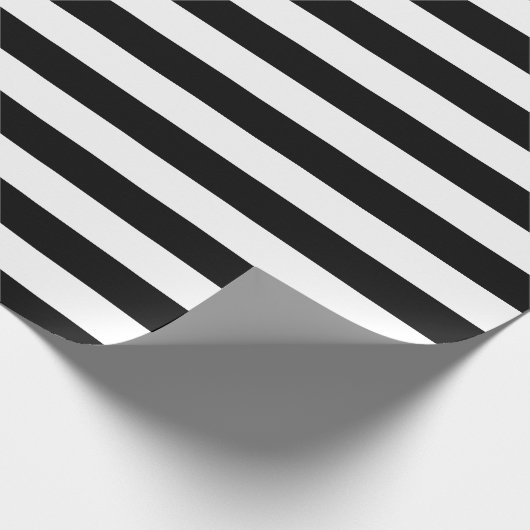 klassieke zwarte en witte strepen cadeaupapier (Hoek)
