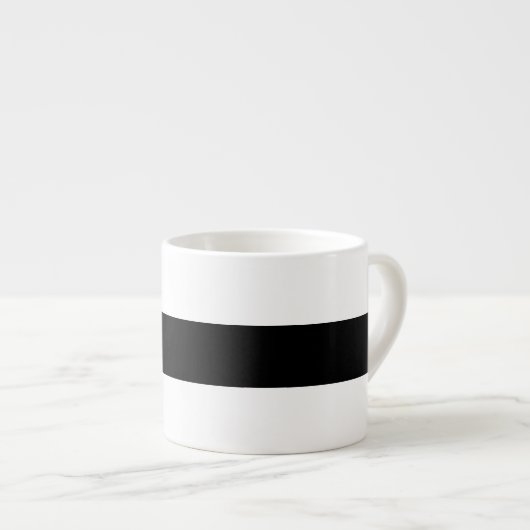 Klassieke zwarte en witte strepen espresso kop (Voorkant rechts)