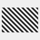 klassieke zwarte en witte strepen inpakpapier vel (Voorkant 2)