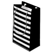  klassieke zwarte en witte strepen klein cadeauzakje (Achterkant Gekanteld)