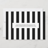 Klassieke zwarte en witte strepen save the date (Achterkant)