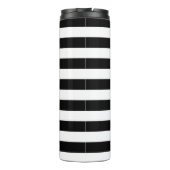 klassieke zwarte en witte strepen thermosbeker (Achterkant)