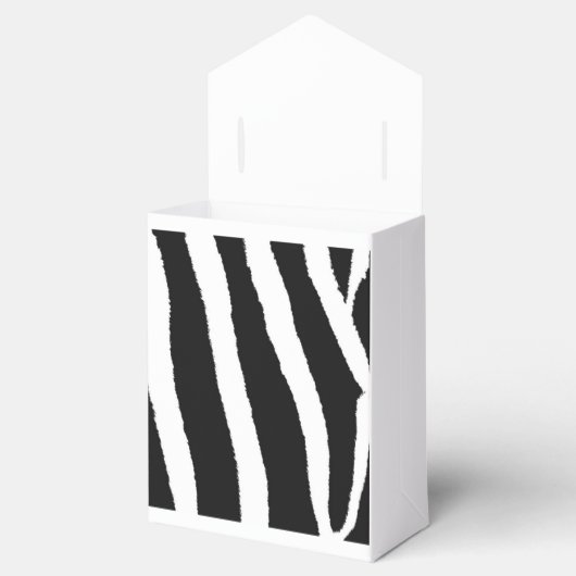 Klassieke zwarte en witte Zebra Patroon Bedankdoosjes (Geopend)