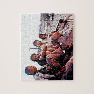 Klassieke zwarte film geïnspireerde kunst uit de j legpuzzel