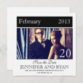 Klassieke Zwarte Foto Bewaar de Datum Kaart (Voorkant / Achterkant)