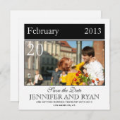 Klassieke Zwarte Foto Bewaar de Datum Save The Date (Voorkant / Achterkant)