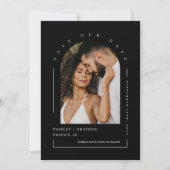 Klassieke zwarte foto QR-code opslaan Datum IV Kaart (Voorkant)