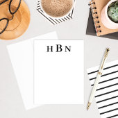 Klassieke zwarte gepersonaliseerde monogram-initia notitiekaartje