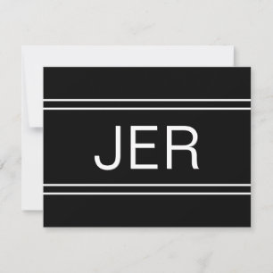 Klassieke Zwarte Gepersonaliseerde Monogram Naam I Notitiekaartje