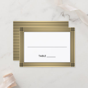 Klassieke Zwarte & Gouden Rand Grote Elegante Esco Plaatskaartje