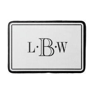 Klassieke zwarte grens Monogrammen Badmat