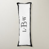 Klassieke zwarte grens Monogrammen Lichaamskussen (Voorkant Verticaal)