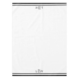 Klassieke zwarte grens Monogrammen Tafelkleed