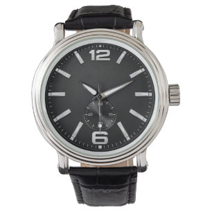 Klassieke zwarte horloge met zilveren frame
