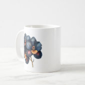 Klassieke zwarte orchidee koffie mok (Voorkant links)