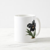 Klassieke zwarte orchidee koffie mok (Voorkant rechts)