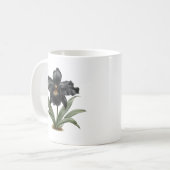 Klassieke zwarte orchidee koffie mok (Voorkant links)