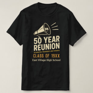 Klassieke Zwarte Retro Krachtige 50 Jaar Reünie Kl T-shirt