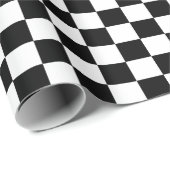Klassieke zwarte & witte chequer   cadeaupapier (Rol Hoek)
