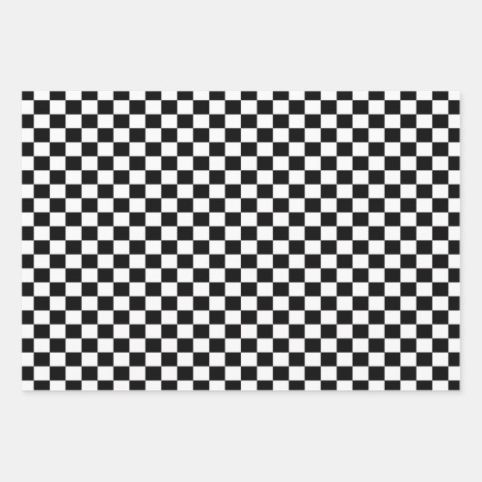 Klassieke zwarte & witte chequer   inpakpapier vel (Voorkant)