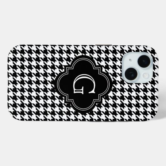 Klassieke zwarte witte hond met monogram Case-Mate iPhone case (Achterkant (horizontaal))