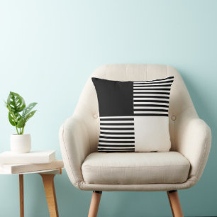 Klassieke zwarte witte moderne minimalistische str kussen