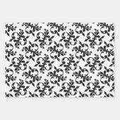 Klassieke zwarte witte Rococo Pattern Kerstmis Inpakpapier Vel (Voorkant)