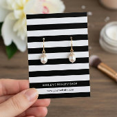 Klassieke zwarte witte strepen voor Kaarten met be Visitekaartje