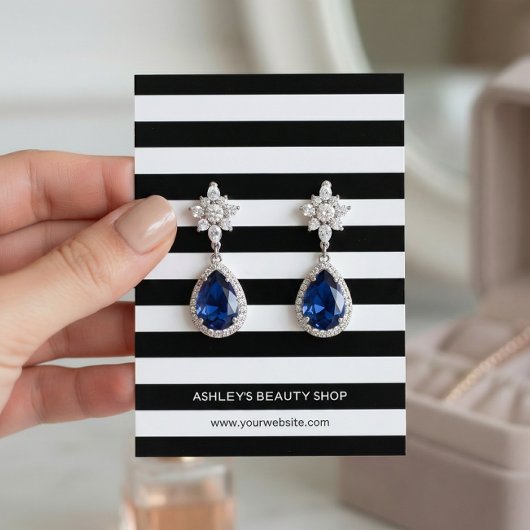 Klassieke zwarte witte strepen voor Kaarten met be Visitekaartje