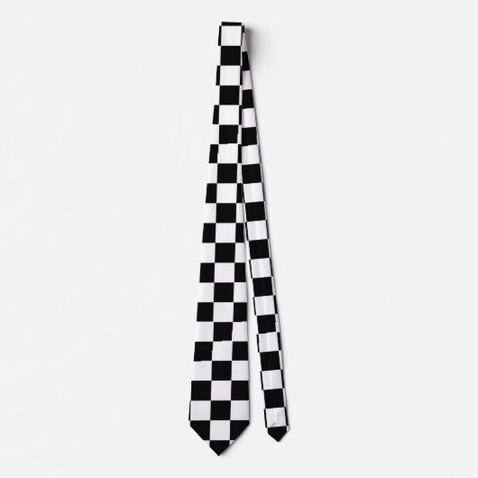 Klassieke zwarte witte vierkantjes Retro Checkerbo Stropdas (Voorkant)