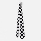 Klassieke zwarte witte vierkantjes Retro Checkerbo Stropdas (Achterkant)