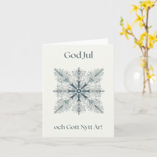 Klassieke Zweedse Kerst Kaart (Gele Bloem)