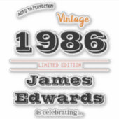 Klassieker 1986 Retro – 40ste verjaardag Sticker (Voorkant)