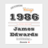 Klassieker 1986 Retro – 40ste verjaardag Sticker (Vel)