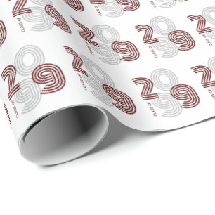 Klassieker Maroon Grote Nummers Klas van Cadeaupapier