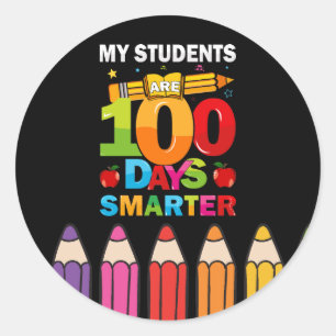 Klassiekronde sticker 'Leerlingen 100 dagen slimme