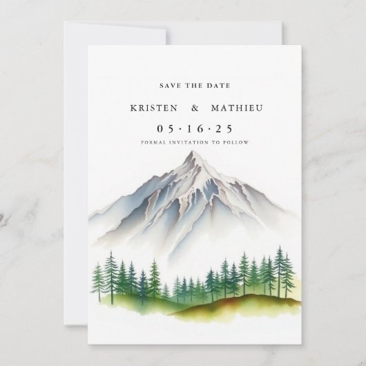 Klassige berg save the date (Voorkant)
