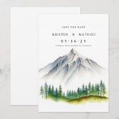 Klassige berg save the date (Voorkant / Achterkant)