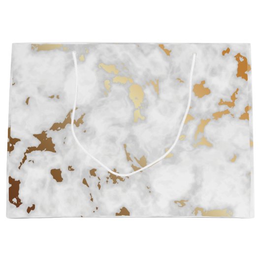 Klassige gouden marmeren steen groot cadeauzakje (Voorkant)