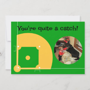 Klassikaal valentijnskaartje met baseball foto feestdagenkaart