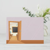 Klassroom door een open deur uitnodigingen (Staand voorkant)