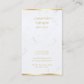 Klassy Hand Script Text Elegant Moderne Marble Gol Visitekaartje (Achterkant)