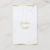 Klassy Hand Script Text Elegant Moderne Marble Gol Visitekaartje (Voorkant)