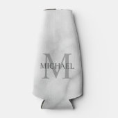 Klassy Marble - Gepersonaliseerd monogram en naam Flesjeskoeler (Voorkant)