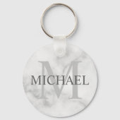 Klassy Marble - Gepersonaliseerd monogram en naam Sleutelhanger (Voorkant)