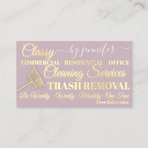 Klassy reiniging afval Roze roze QR-code verwijder Visitekaartje