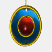 KLASSY RUBY EN SAPPHIRE GEM STONES KERAMISCH ORNAMENT (Rechts)